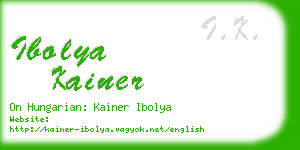 ibolya kainer business card